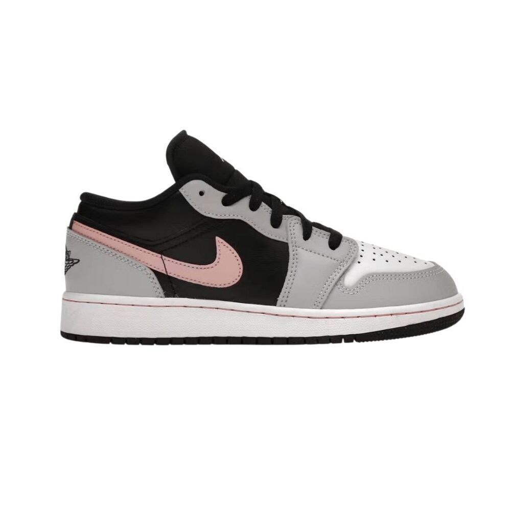 NIKE Air Jordan 1 Low 'Black Grey Pink' Sneakers Size 7Y/W8.5